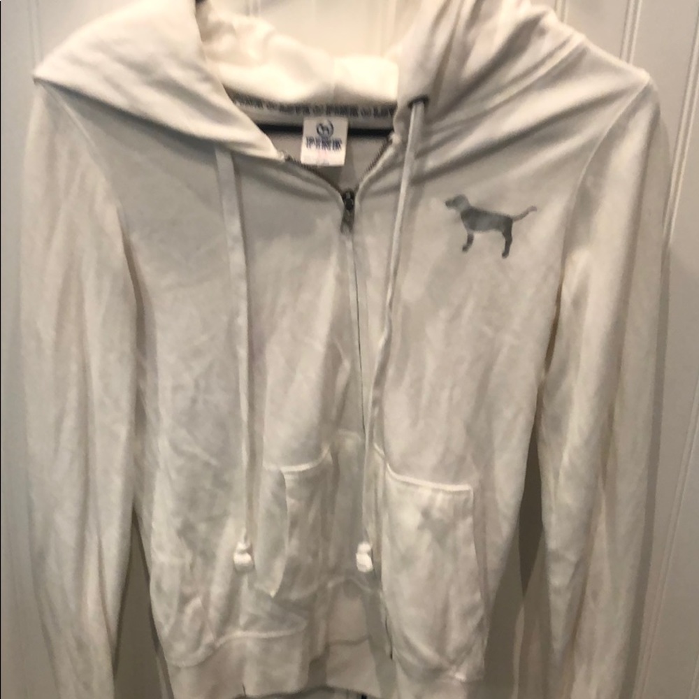 Pink zip sweatshirt hoodie